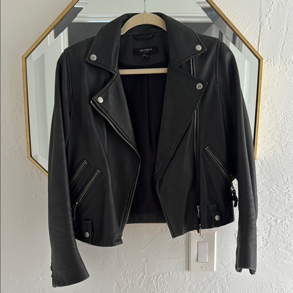 Muubaa Black Leather Jacket